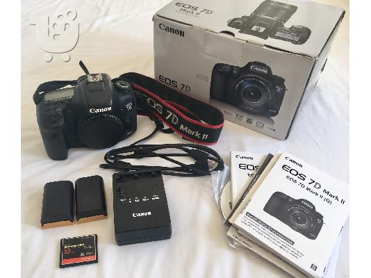 PoulaTo: Φωτογραφική μηχανή Canon 7D Mark II DSLR + 4 φακούς 18-55mm IS STM